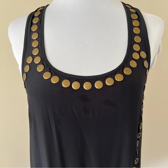 Haute Hippie Black Silk Sheath Dress with brass rivet design Size S - Picture 6 of 11